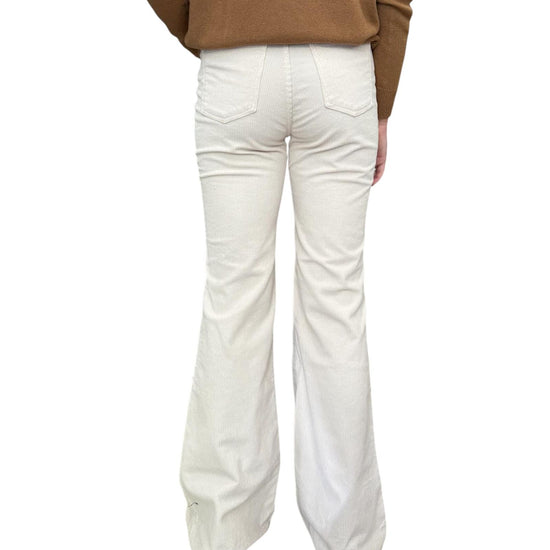 Pantalone Eos a zampa in velluto Ecru EOS 5 ECRU God save denim 