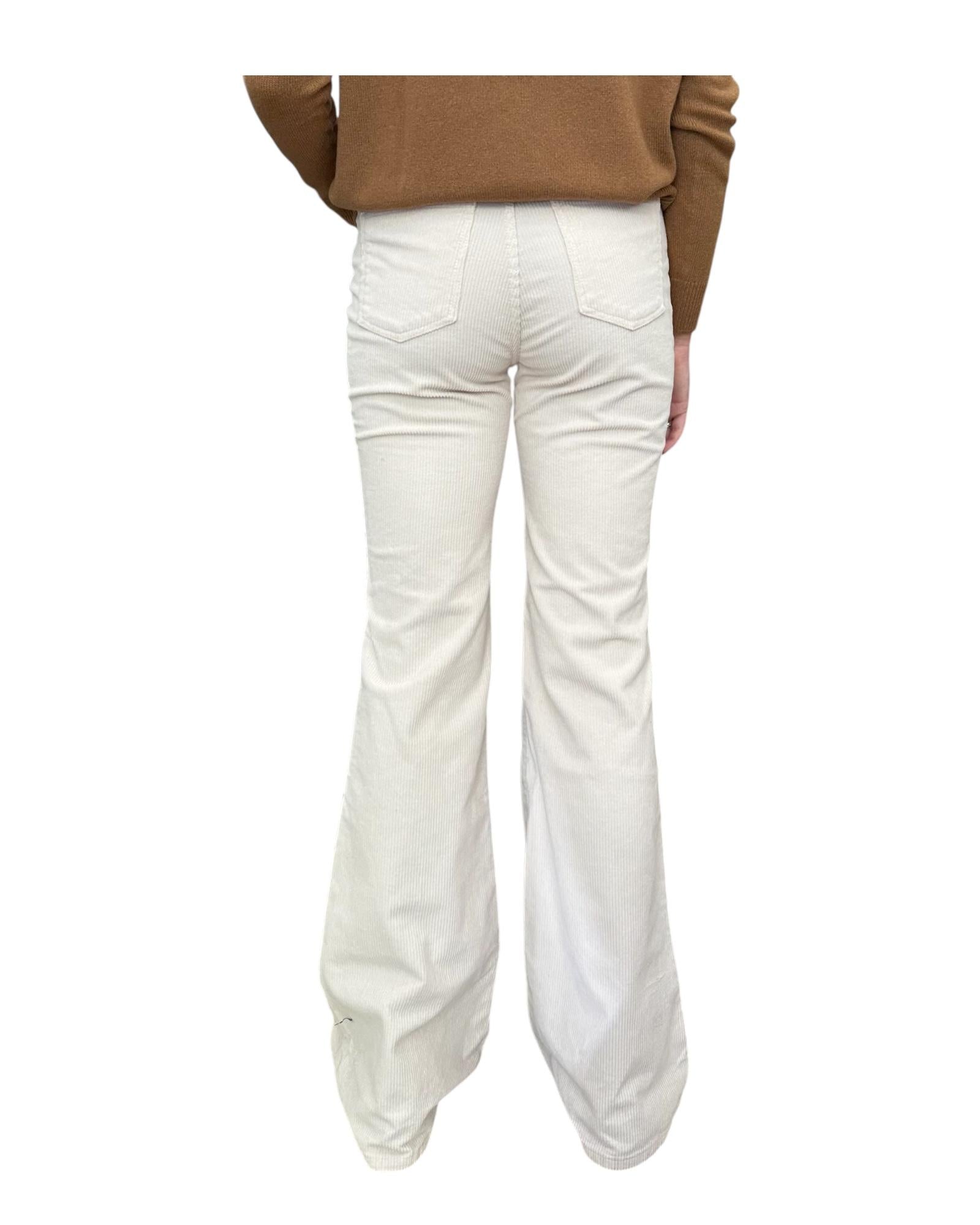 Pantalone Eos a zampa in velluto Ecru EOS 5 ECRU God save denim 