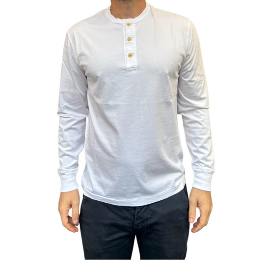 T-shirt manica lunga con bottoni White W1011 WHITE BL'KER 