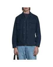 Overshirt in cotone Wash Navy