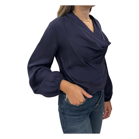 Blusa con scollatura drappeggiata Night CWG P013 394 haveone 