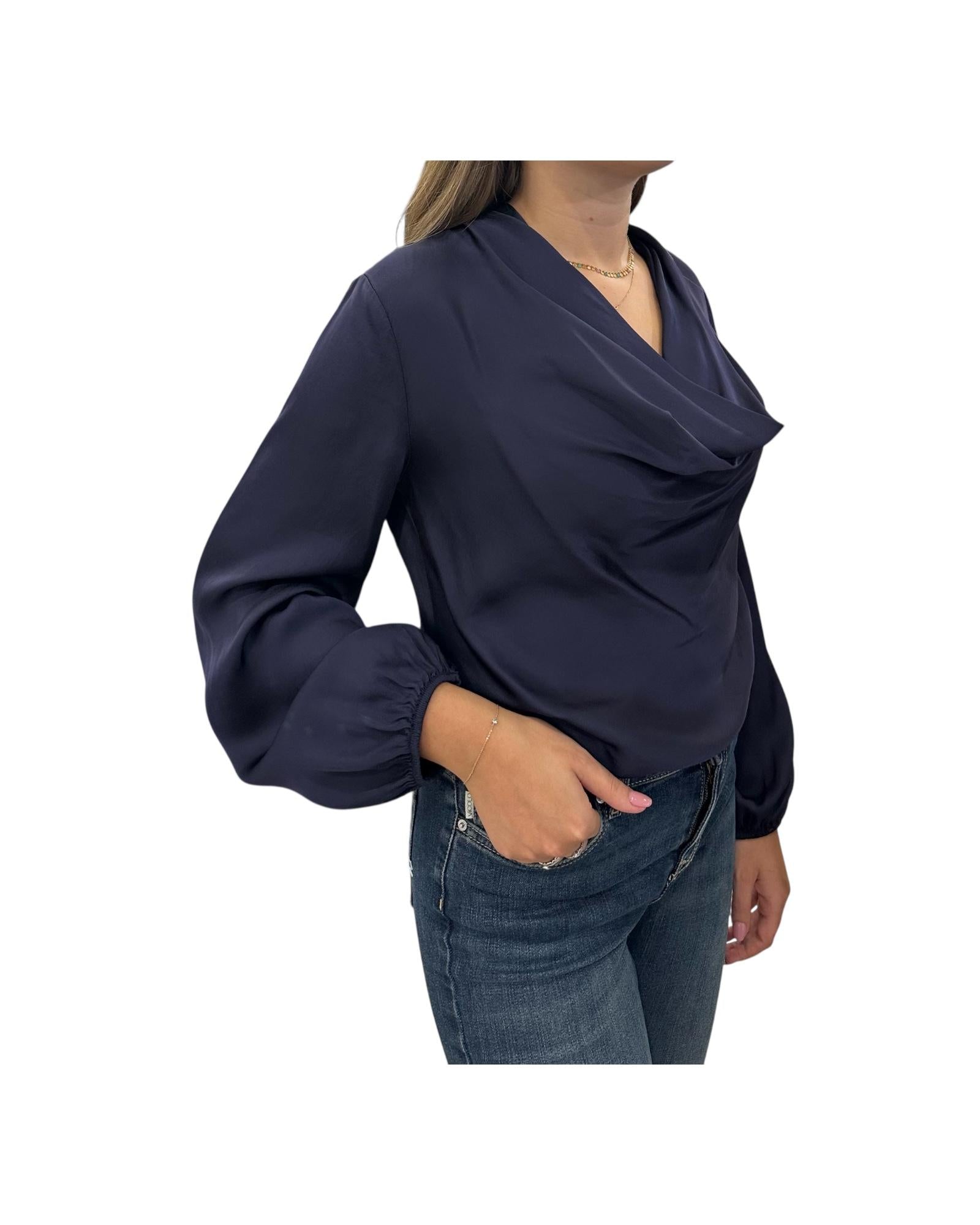 Blusa con scollatura drappeggiata Night CWG P013 394 haveone 