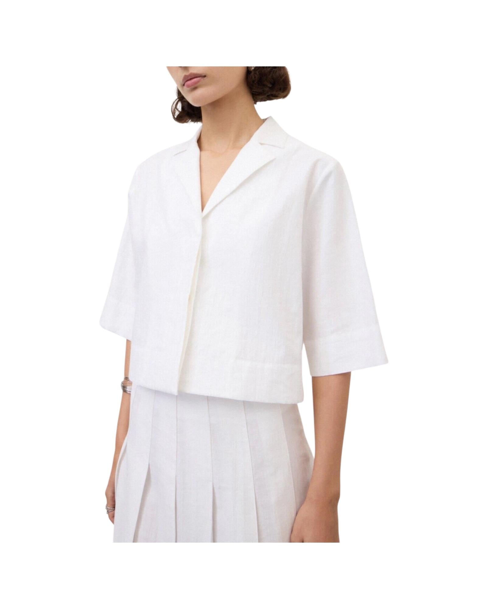 Camicia cropped a mezza manica Bianco AAG DC5268 BIANCO OTTOD'AME 