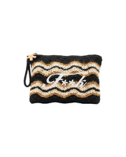 Pochette in paglia Black