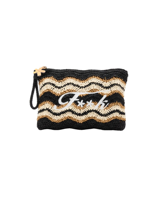 Pochette in paglia Black SW0070 BLACK F**K 