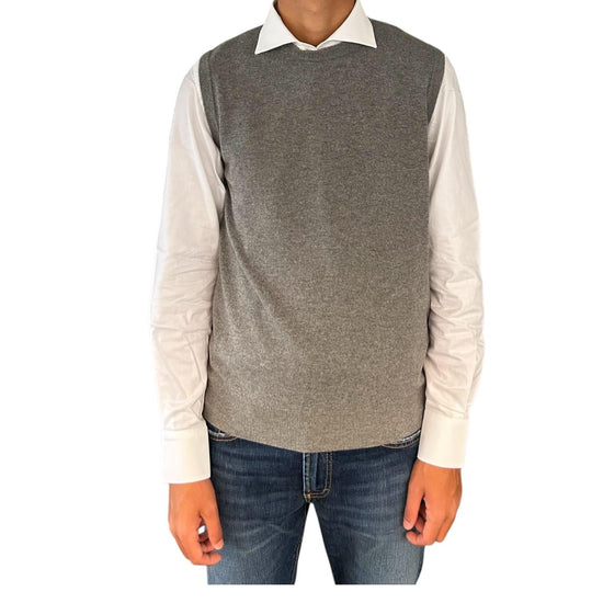Gilet girocollo in lana e cashmere Grigio chiaro 00G50140M 242 MONTECHIARO 
