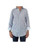 Camicia Uomo misto lino righe bianco blu