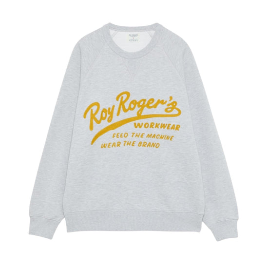 Felpa girocollo con ricamo Feed the machine Grey melange RRW022CR260124 C0094 ROY ROGER'S 