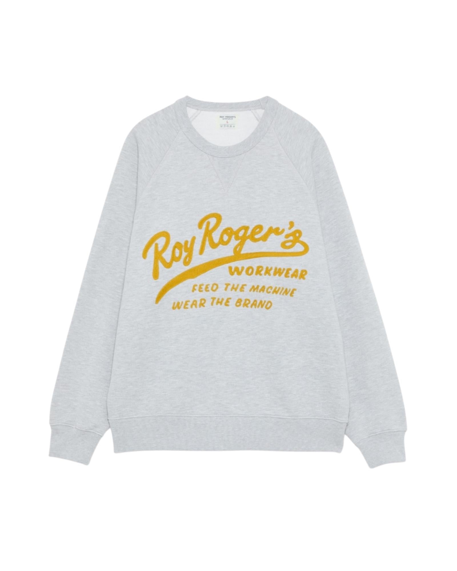 Felpa girocollo con ricamo Feed the machine Grey melange RRW022CR260124 C0094 ROY ROGER'S 