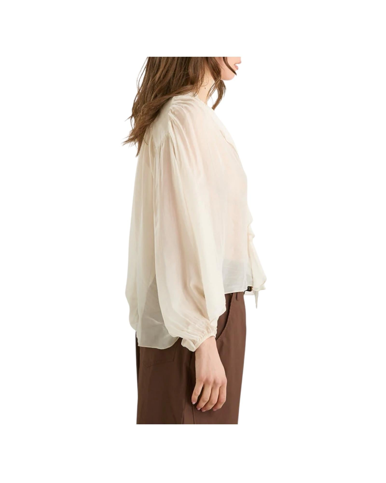 Blusa Rouches in viscosa e seta Antique CFF Q001 352 HAVEONE 