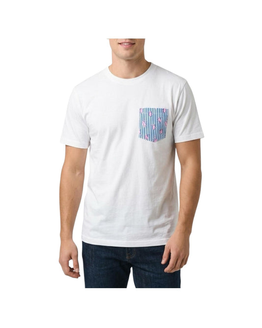 T-Shirt in cotone con taschino Monkeys BLA0001 00704L MC2 SAINT BARTH 