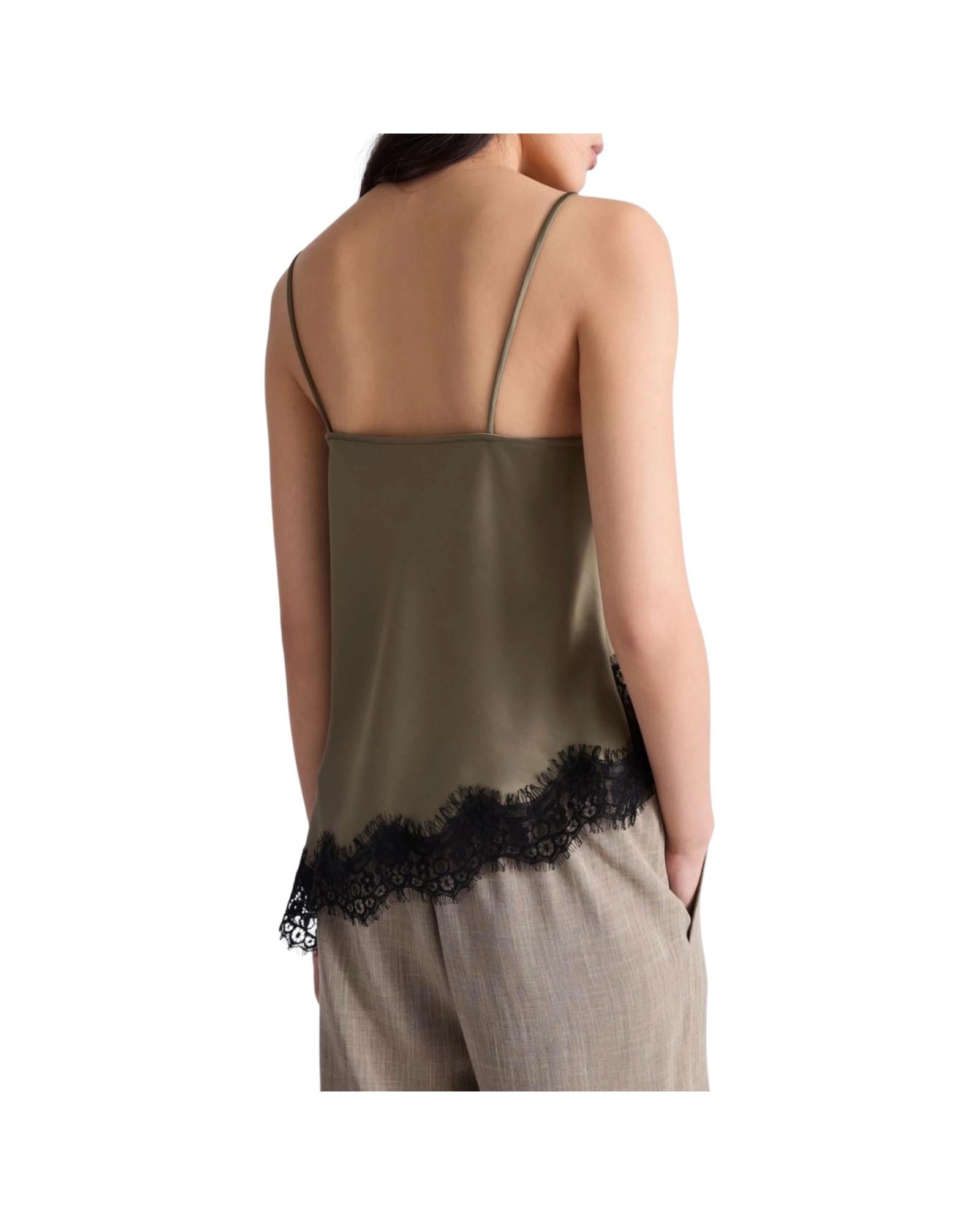 Top lingerie con pizzo Kaki ECRU 001 MARELLA