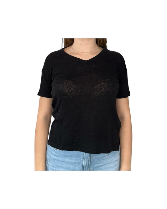 T-Shirt Nancy in lino nero NANCY LINO NERO CHS 