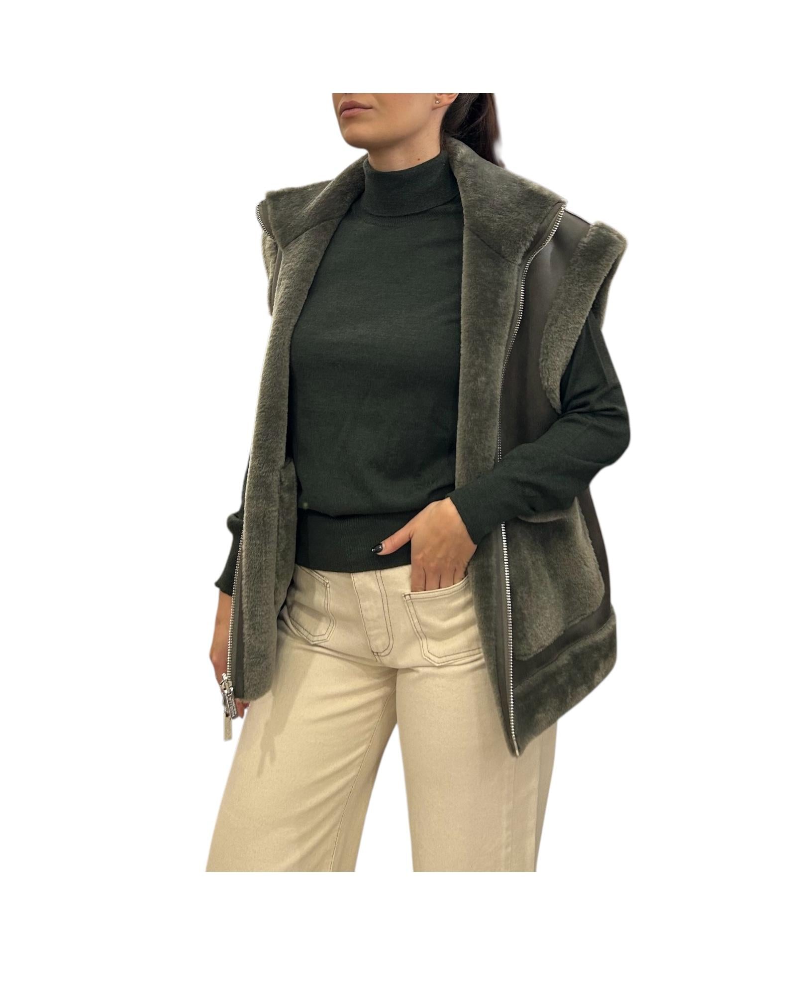 Dolcevita in lana merino Verde MAGLIE COLLO ALTO VERDE AlEXANDRE STONE