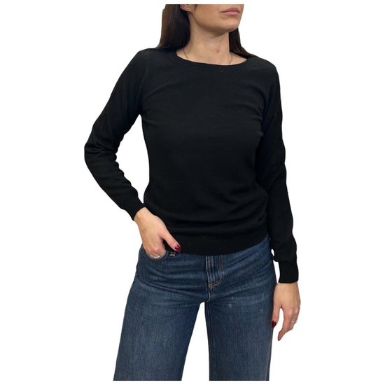 Maglia scollo barchetta in cashmere Nero 97603 15 CAVALIERI MILANO 