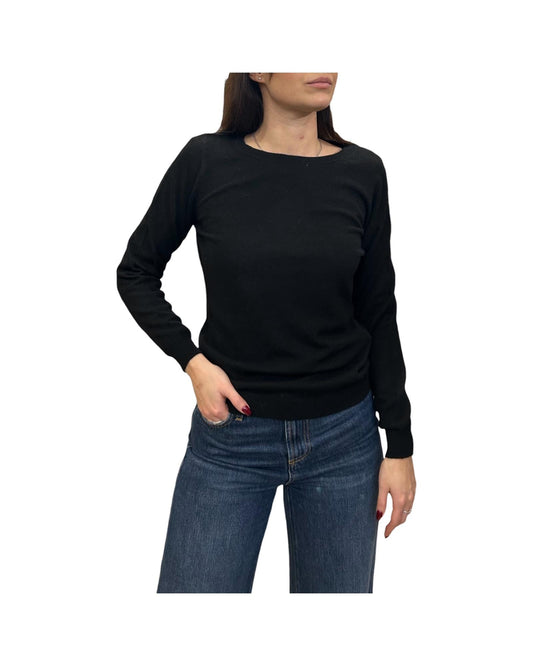 Maglia scollo barchetta in cashmere Nero 97603 15 CAVALIERI MILANO 