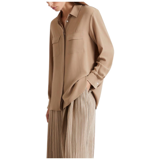 Camicia in crêpe di misto seta Beige FEBE 002 MARELLA 