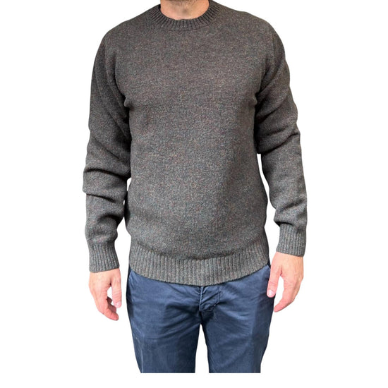 Maglione girocollo in lana Green W9001 GREEN BL'KER 
