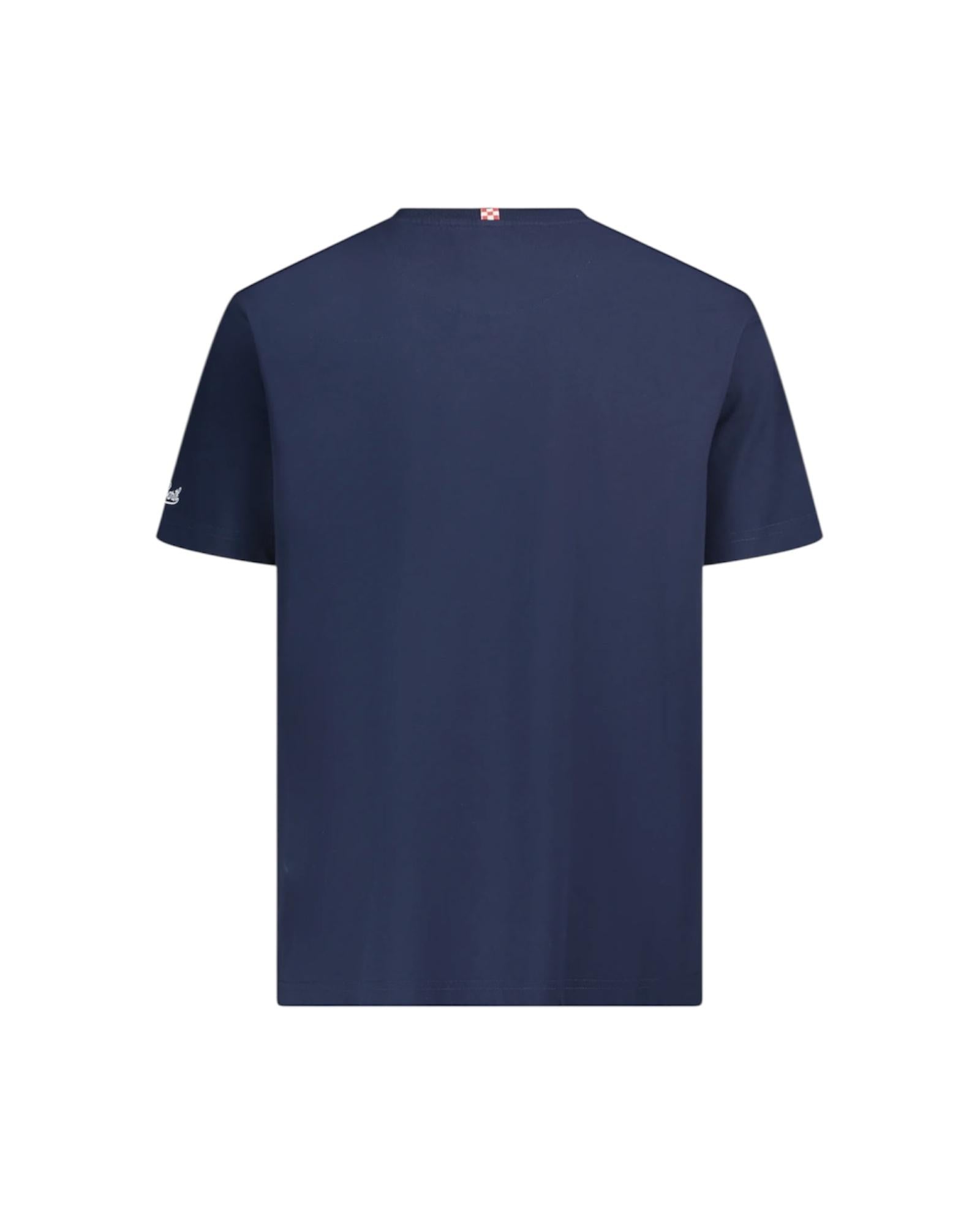 T-shirt Blu in cotone con taschino BLA0001 04229L MC2 SAINT BARTH 