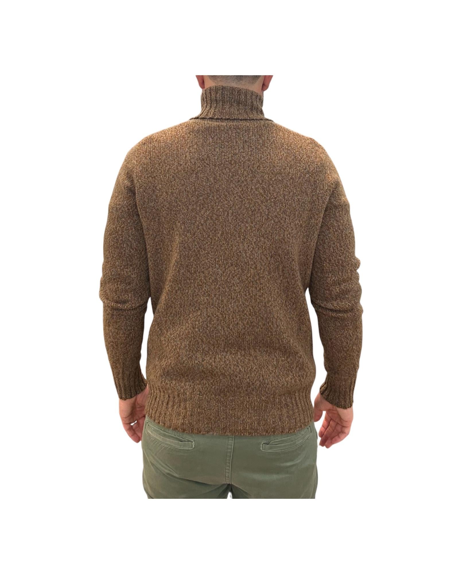Maglione collo alto in lana Tabacco 14501 135 RETOIS