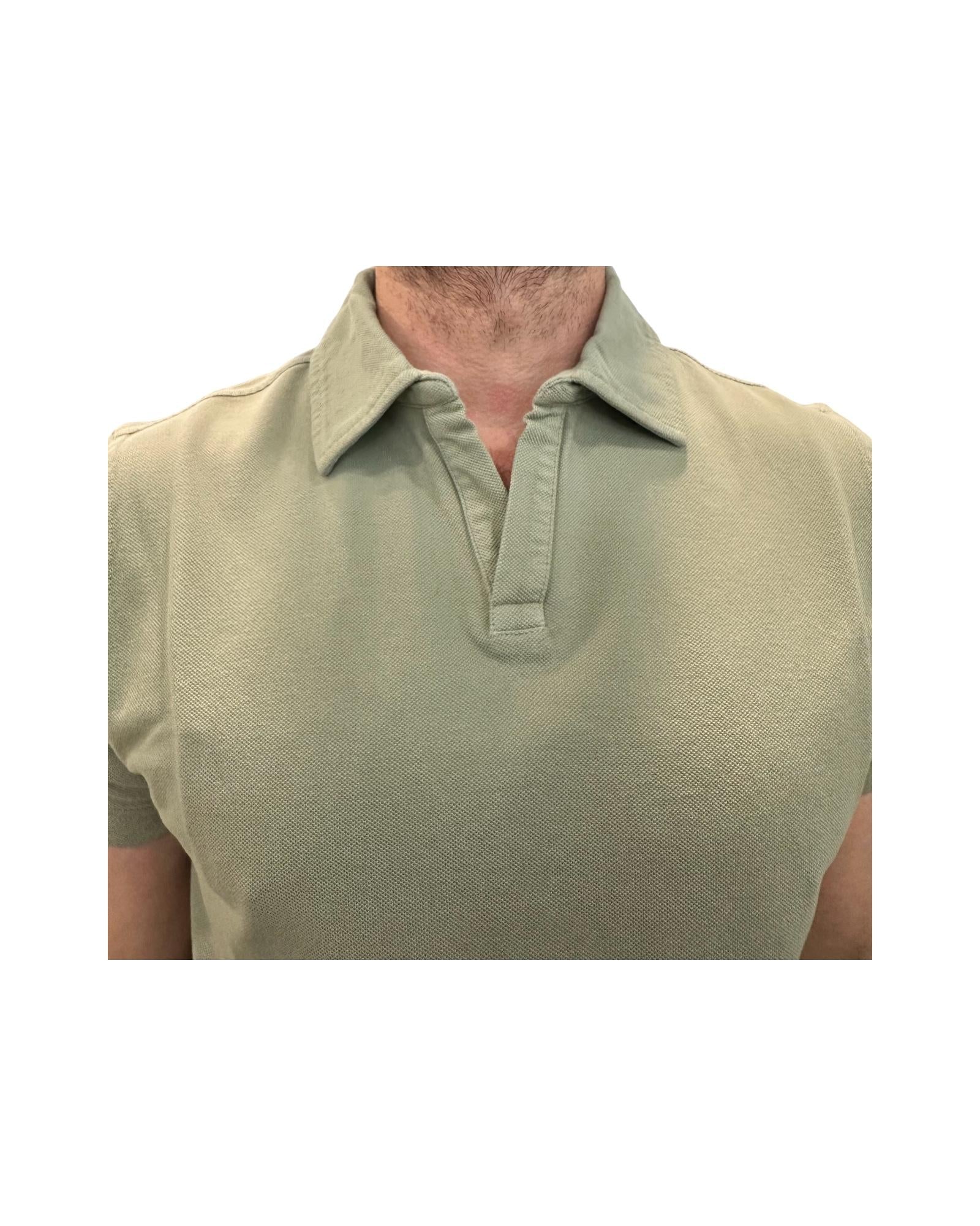 Polo uomo Rockland Sage Piquet senza bottoni 2005 SAGE BL'KER 