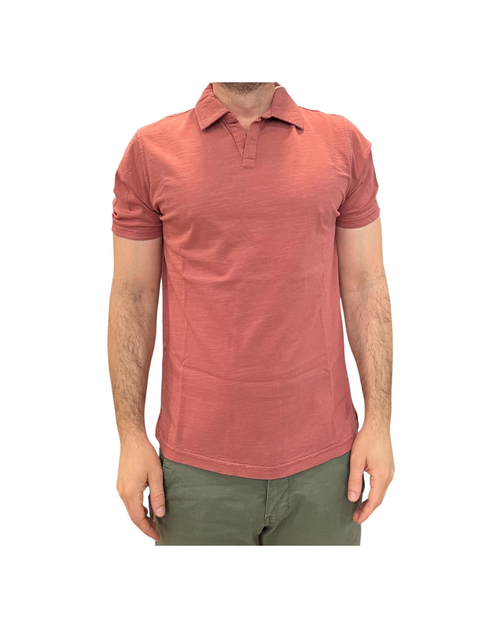 Polo uomo Long Island Fiammata senza bottoni, Faded red. 2006 FADED RED BL'KER