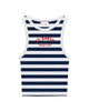 Ada blue striped ribbed cotton tank top