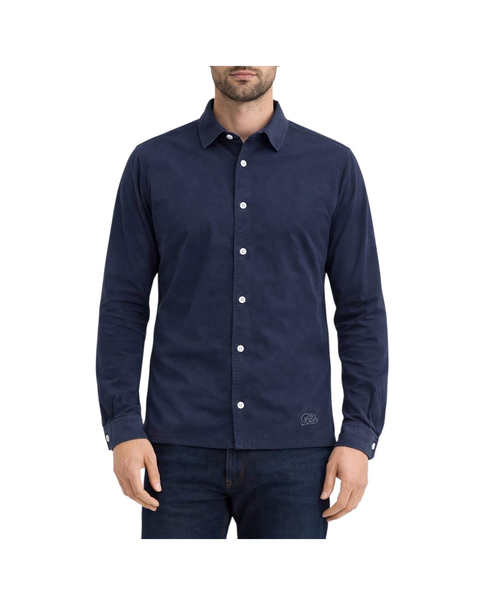 Camicia Uomo Hartford in cotone Navy 6501 NAVY BL'KER 