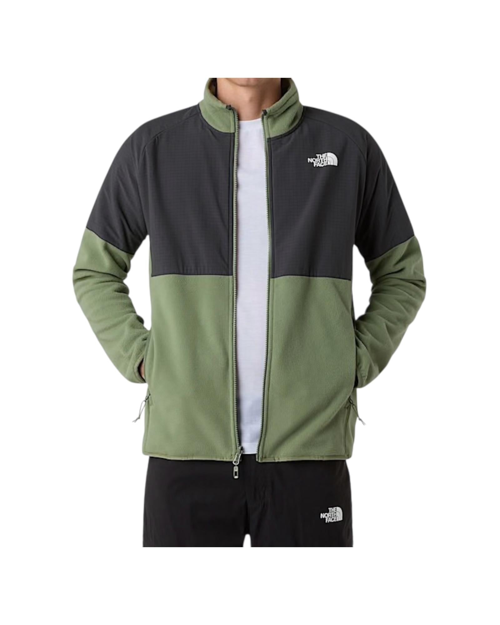 Pile pesante con cerniera integrale Glacier Bark mist NF0A89JG BARK MIST THE NORTH FACE 