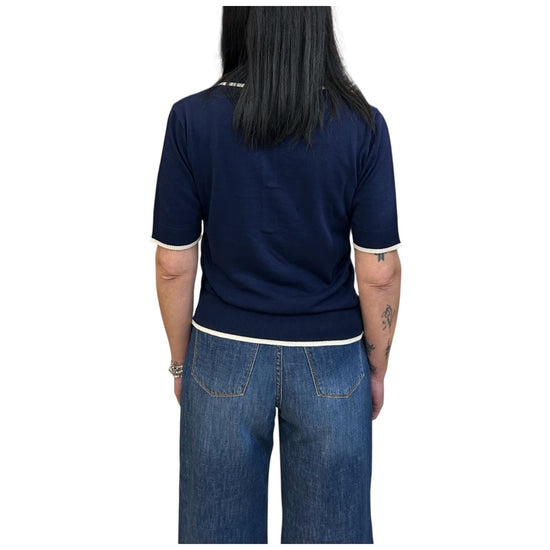 Polo con profili a contrasto Navy M38 919 222 FLOOR 
