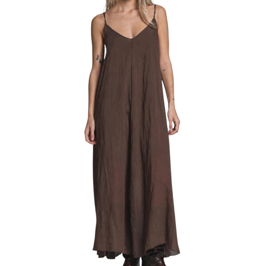 Vestito lungo in misto lyocell Chocolate ALBA WOV157 IMPURE 