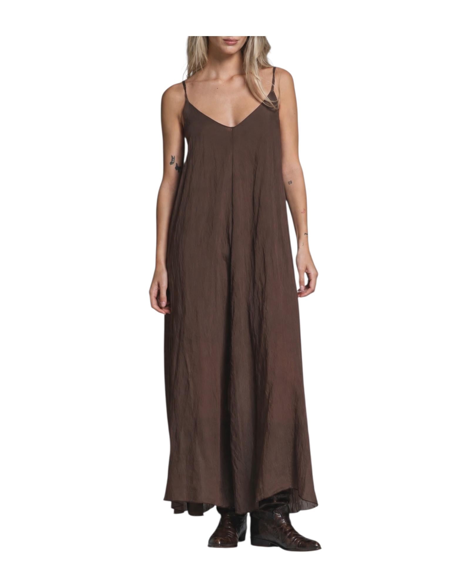 Vestito lungo in misto lyocell Chocolate ALBA WOV157 IMPURE 