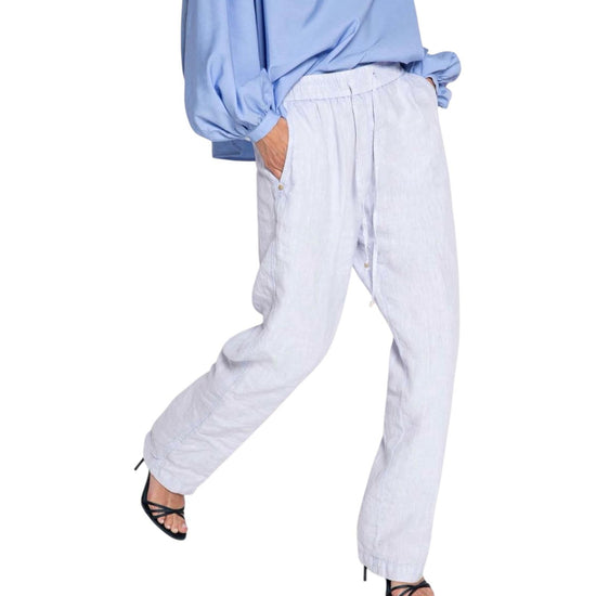 Pantalaccio in lino Celeste 26SD16NL 72DT 205 WHITESAND 