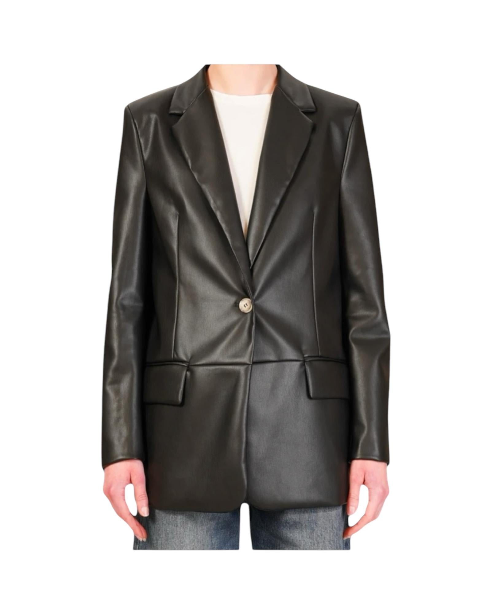Blazer di Pelle Nero TD0250 NERO VICOLO
