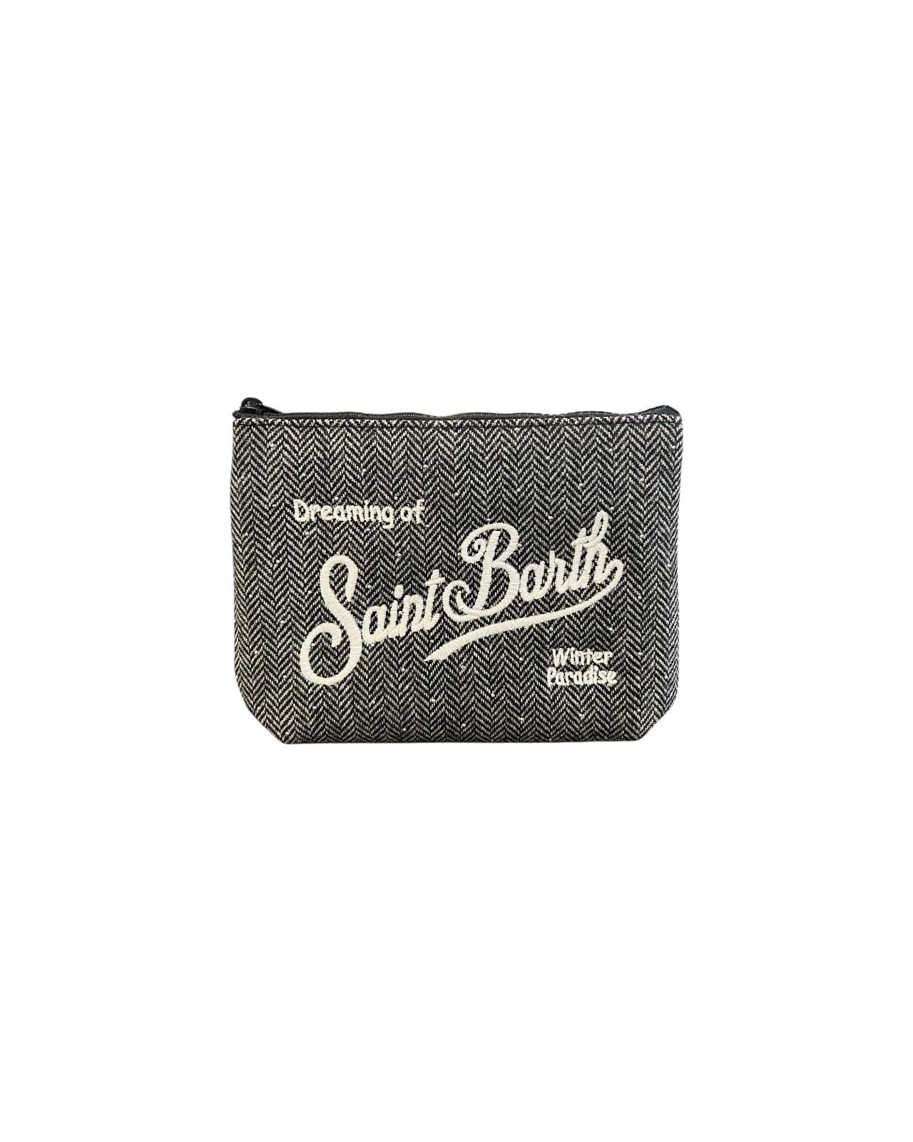 Pochette Aline Herringbone strass Nero ALI0022 00264I MC2 SAINT BARTH