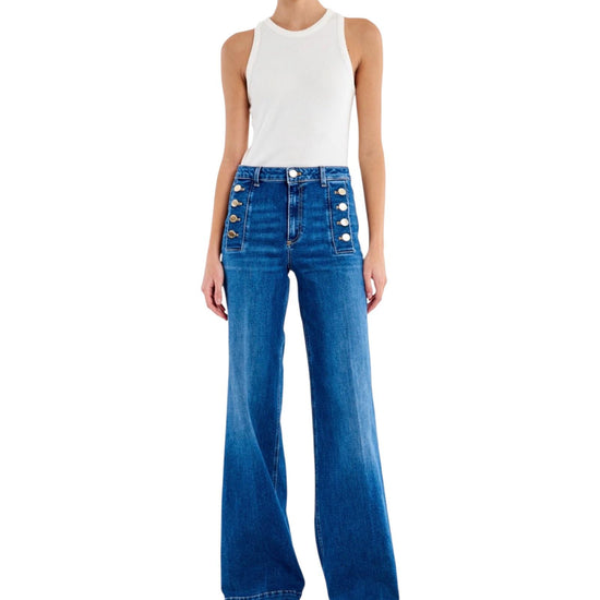 Jeans Giudith con bottoni Denim blu DAB5047 DENIM BLU VICOLO 