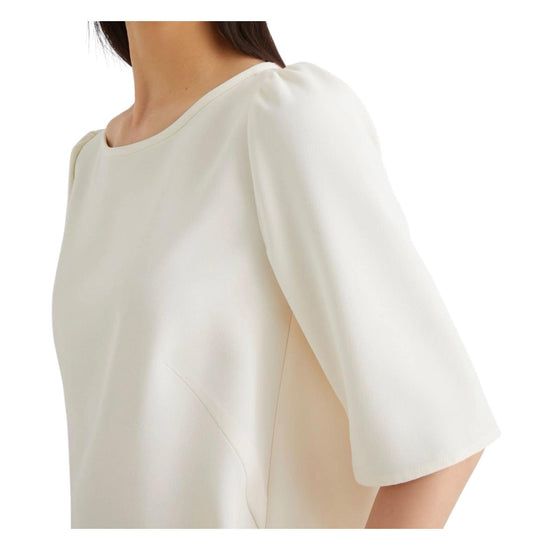 Blusa Vanessa in ever satin riciclato bianco lana. VANESSA 001 MARELLA 