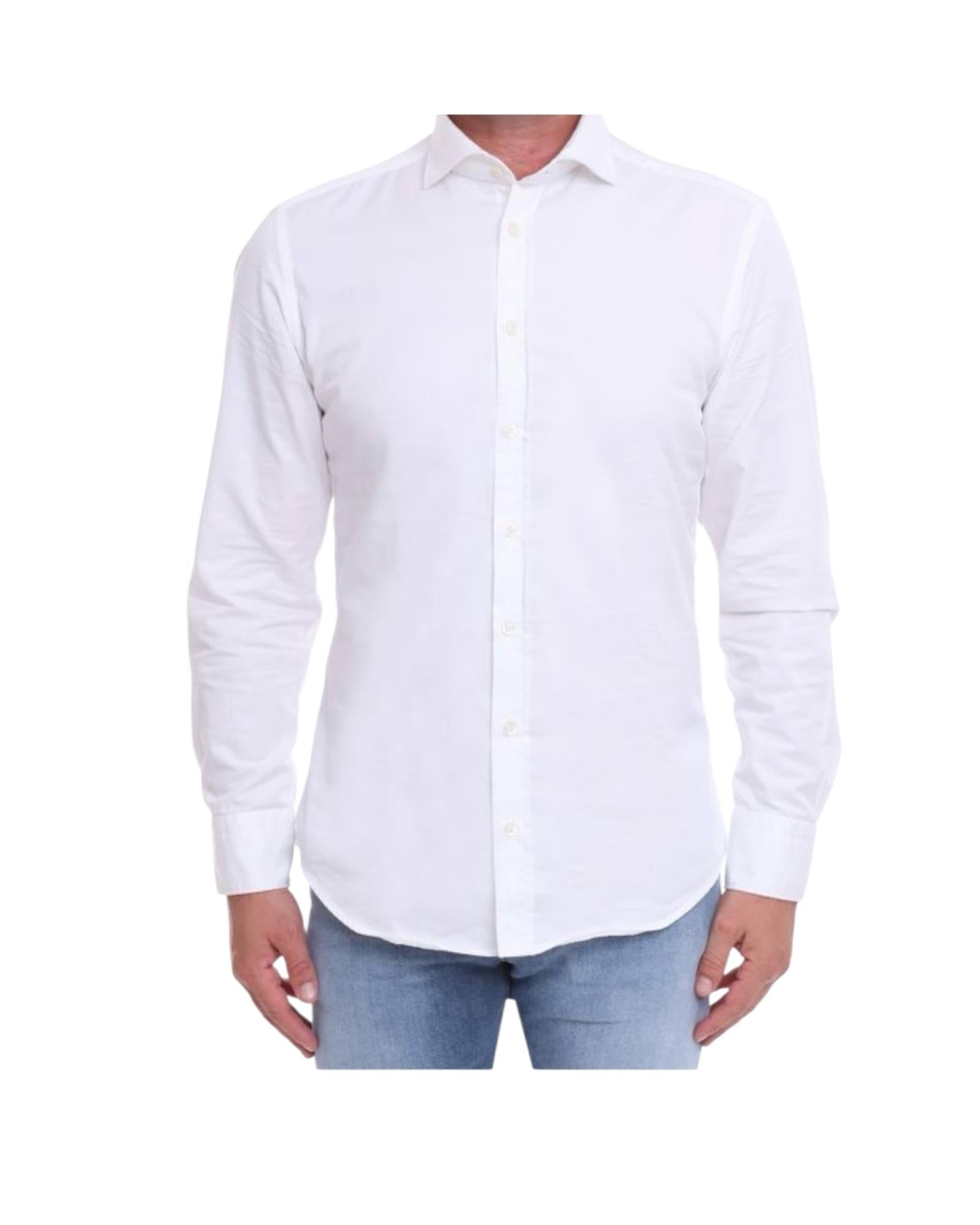Camicia Uomo in cotone Bianco B1379 1 BASTONCINO