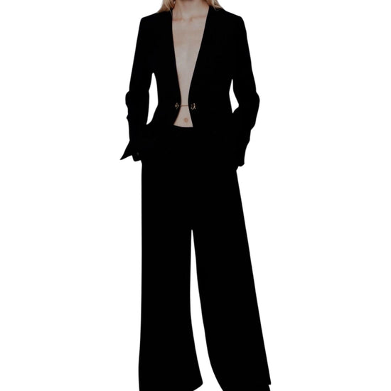 Pantalone ampio in envers satin Nero CAMPO 002 MARELLA 