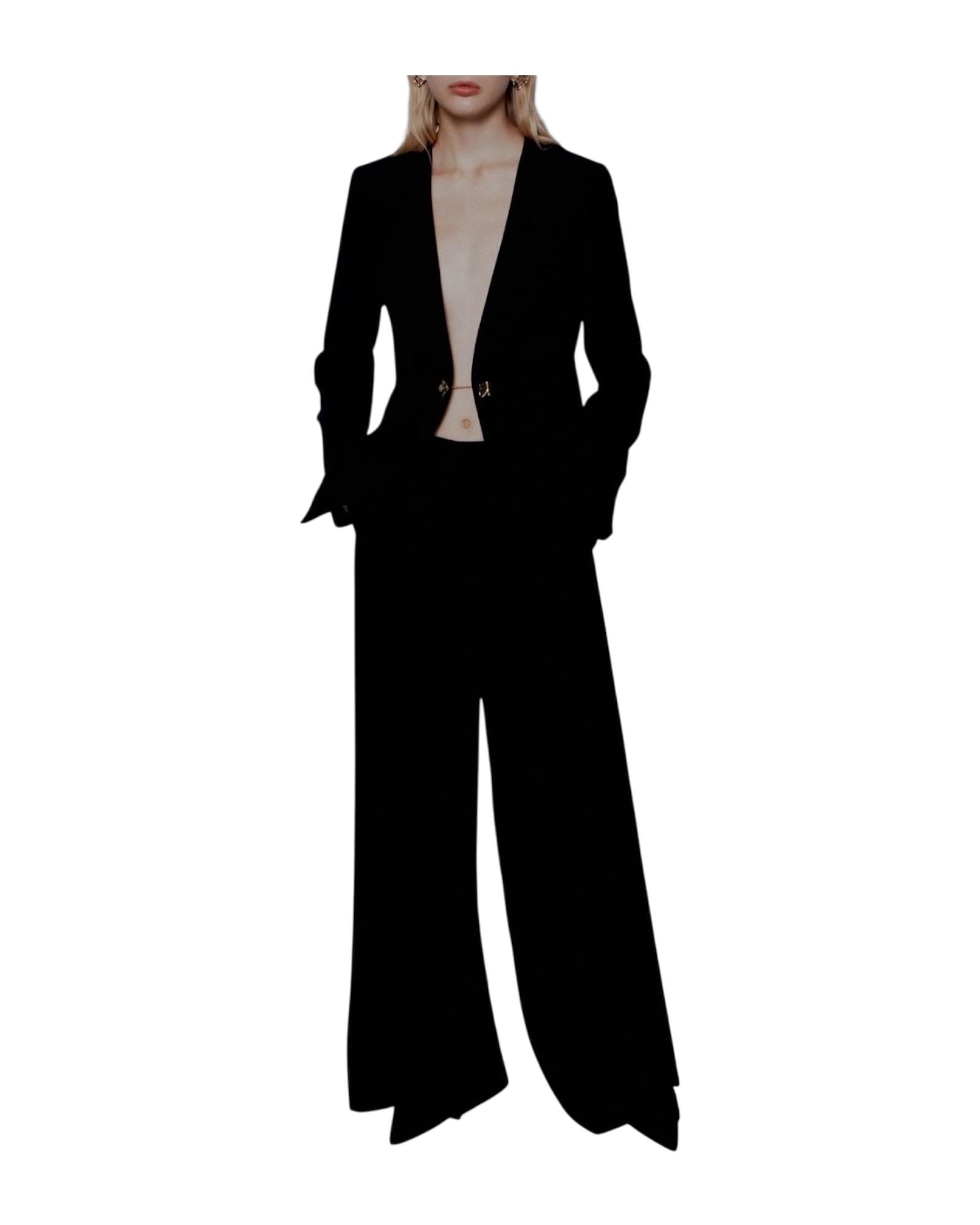 Pantalone ampio in envers satin Nero CAMPO 002 MARELLA 