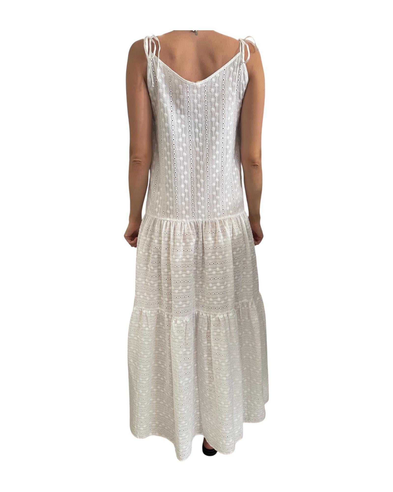 Vestito Pizzo san gallo Bianco D726 MARTINA 1 MISS BASTONCINO 