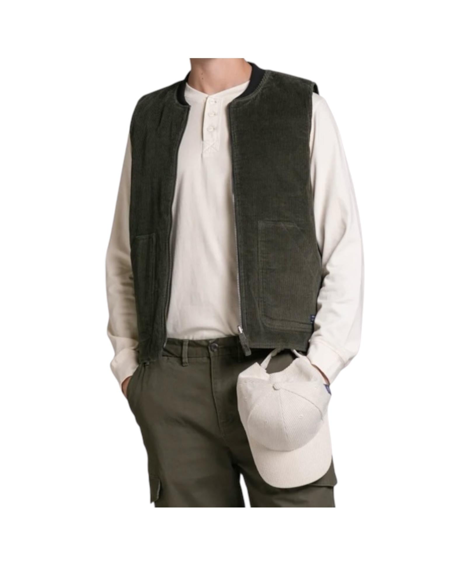 Gilet Martin reverse in corduroy Green MARTIN V05C06 IMPURE 