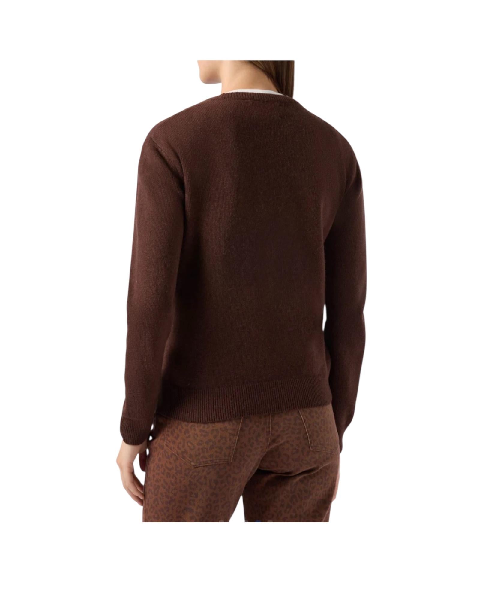 Maglione in misto cashmere con jacquard Ho sempre ragione Prugna QUE0010 02121I MC2 SAINT BARTH 