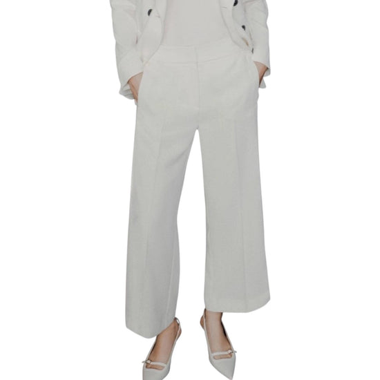 Pantalone in envers satin Bianco GRACE 001 MARELLA 