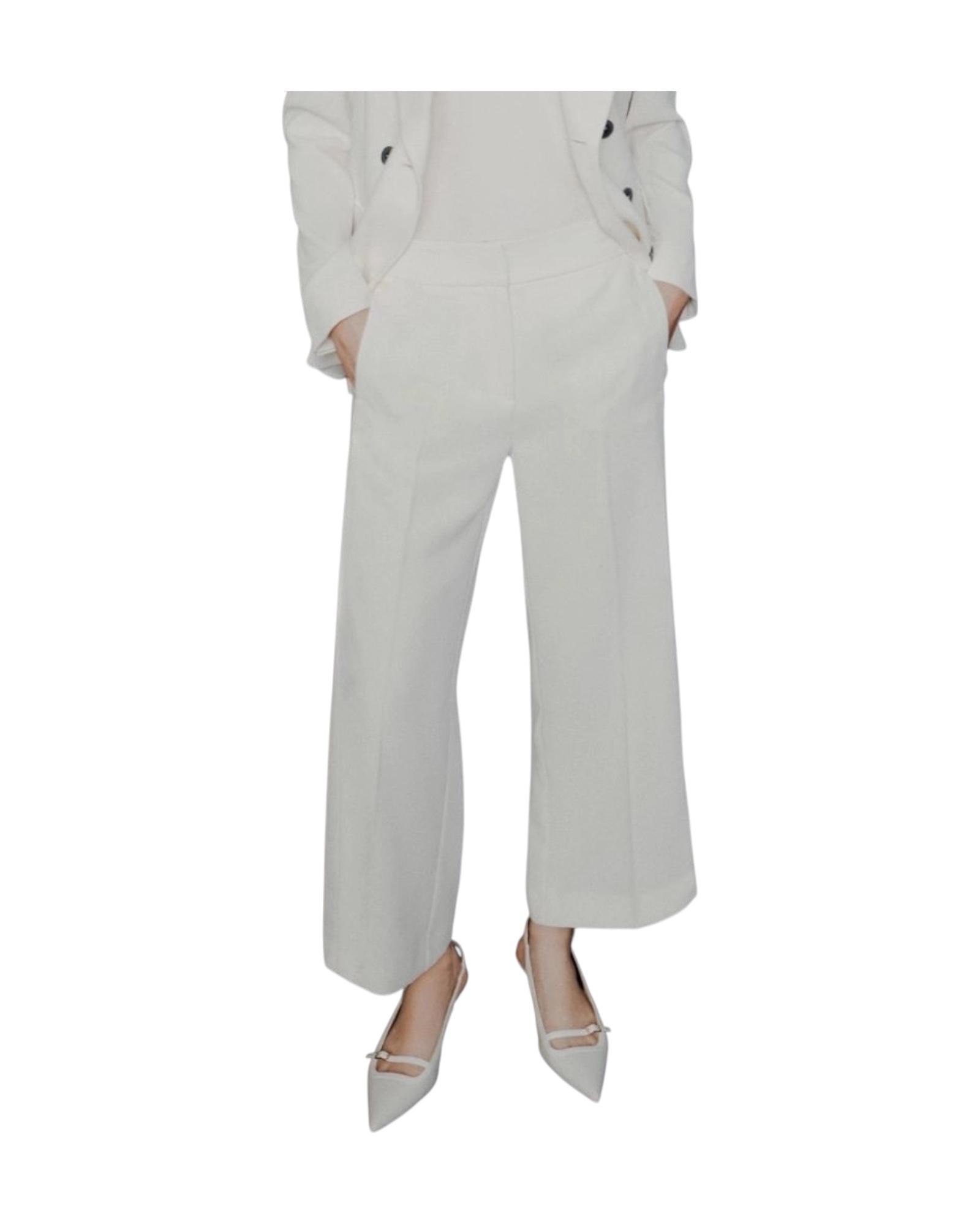 Pantalone in envers satin Bianco GRACE 001 MARELLA 