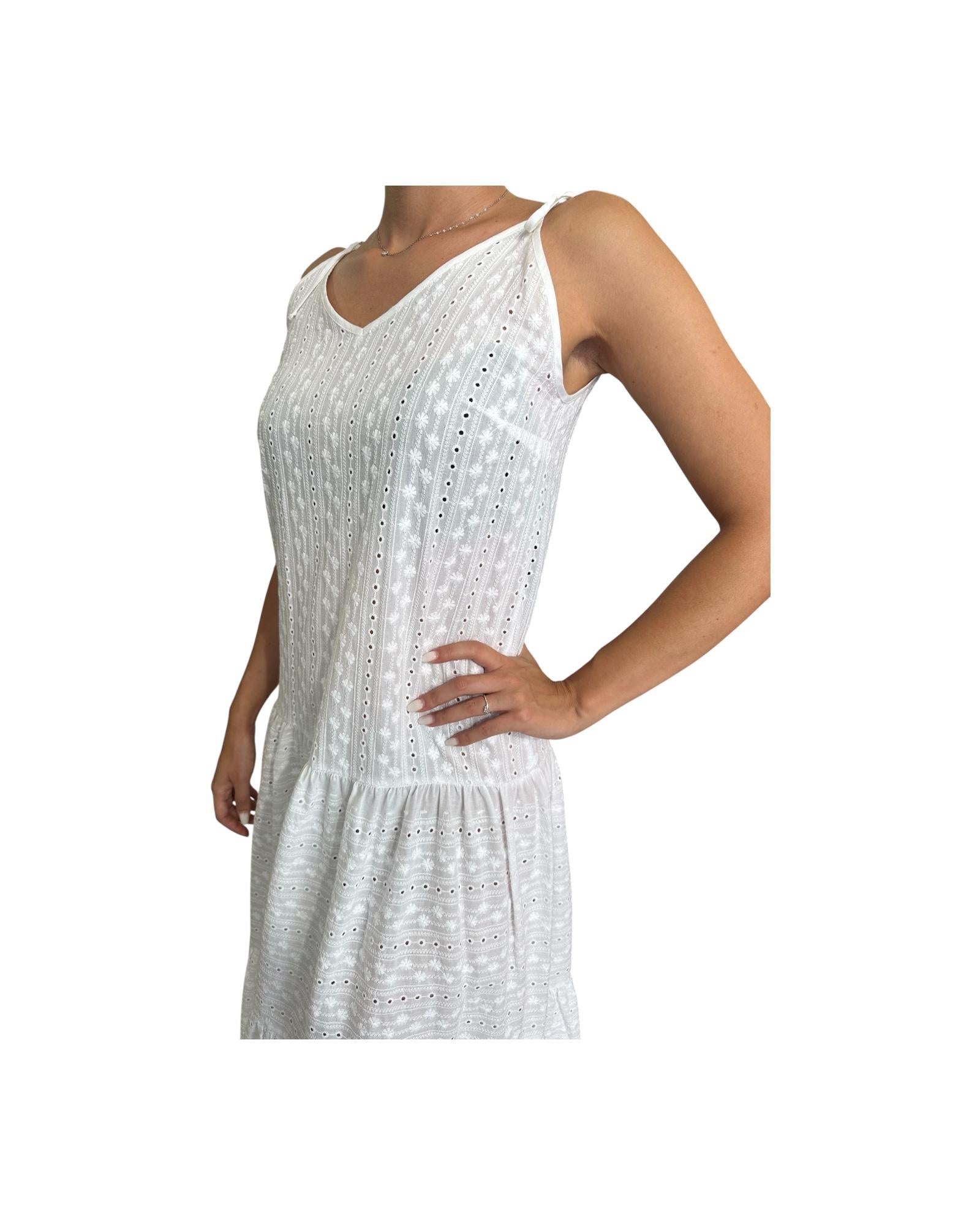 Vestito Pizzo san gallo Bianco D726 MARTINA 1 MISS BASTONCINO 