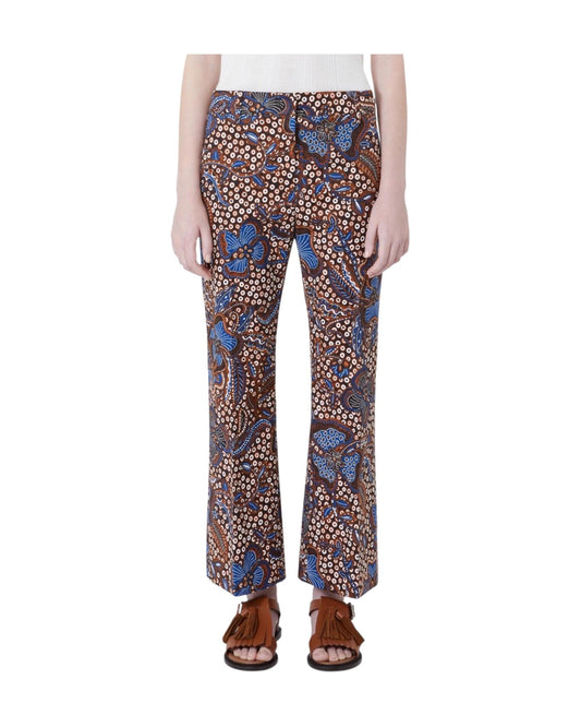 Pantalone in stuoia di cotone stampato DONDE 001 MAX MARA WEEKEND 