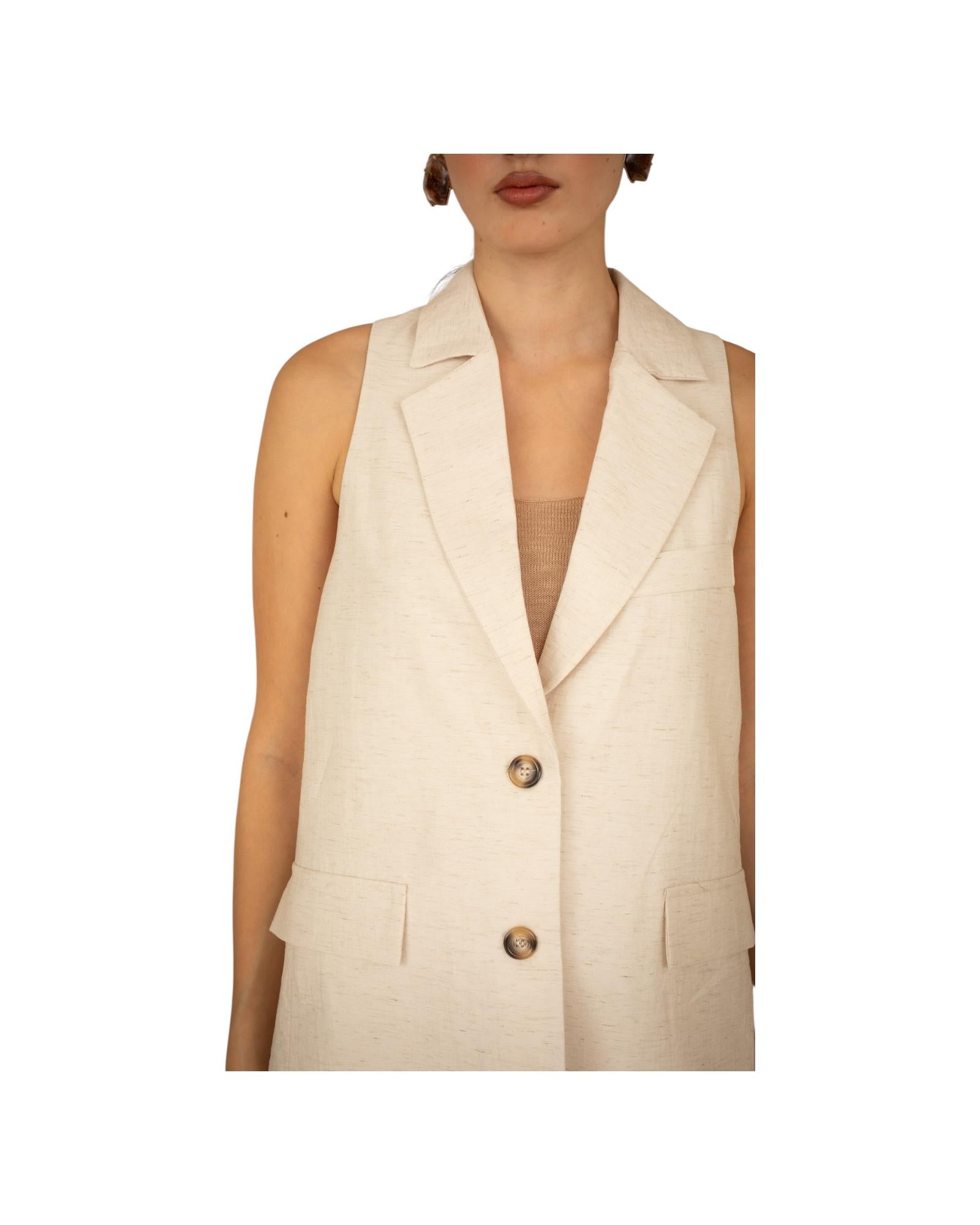 Gilet misto lino Panna M02N0016 PANNA PHILIA LOFT 