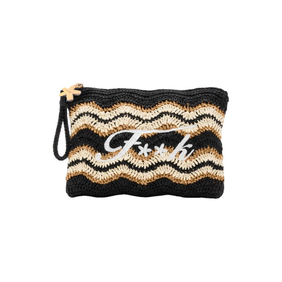 Pochette in paglia Black SW0070 BLACK F**K 