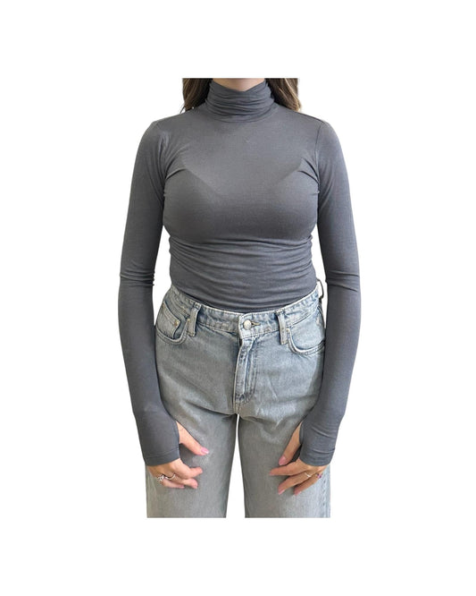 Maglia collo alto e manica lunga Grigio ADRIANNA 19 CHS 